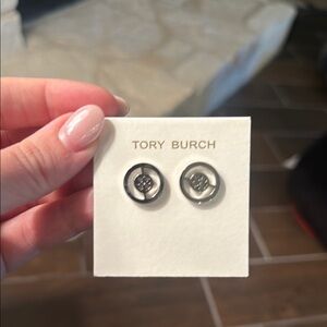 Tory Burch Metallic Logo Stud Earrings